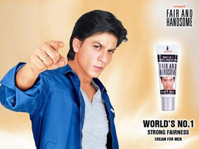 Indian fairness cream ad featuring Shahrukh Khan