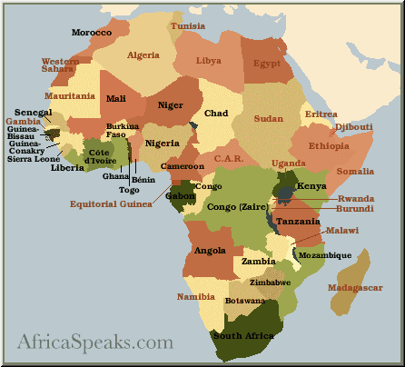 image map of africa. Africa Large Map of Africa Origins of "Africa"