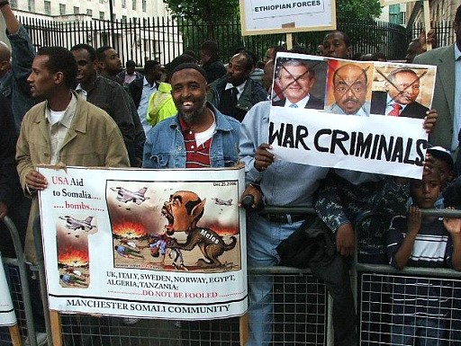 Demonstration in front of the office of the new British Prime Minister, Gordon Brown at #10 Downing Street